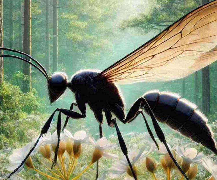 A red insect climbing a tree, capturing the attention of the internet with its unusual behavior.